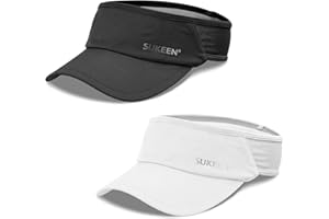 Sukeen 2 Pack Sports Sun Visor Women Men Lightweight Packable Stretchy Visor Hat for Golf, Tennis, Running, Daily Wear