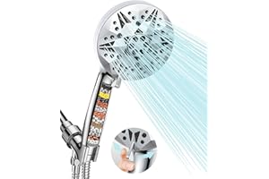 RANTIZON Filtered Shower head, 10 Modes High Pressure Showerhead with 15 Stage Filters, Detachable Handheld Shower Head with 79’’ Hose, Water Softener Shower Head for Hard Water Remove Harmful Substance