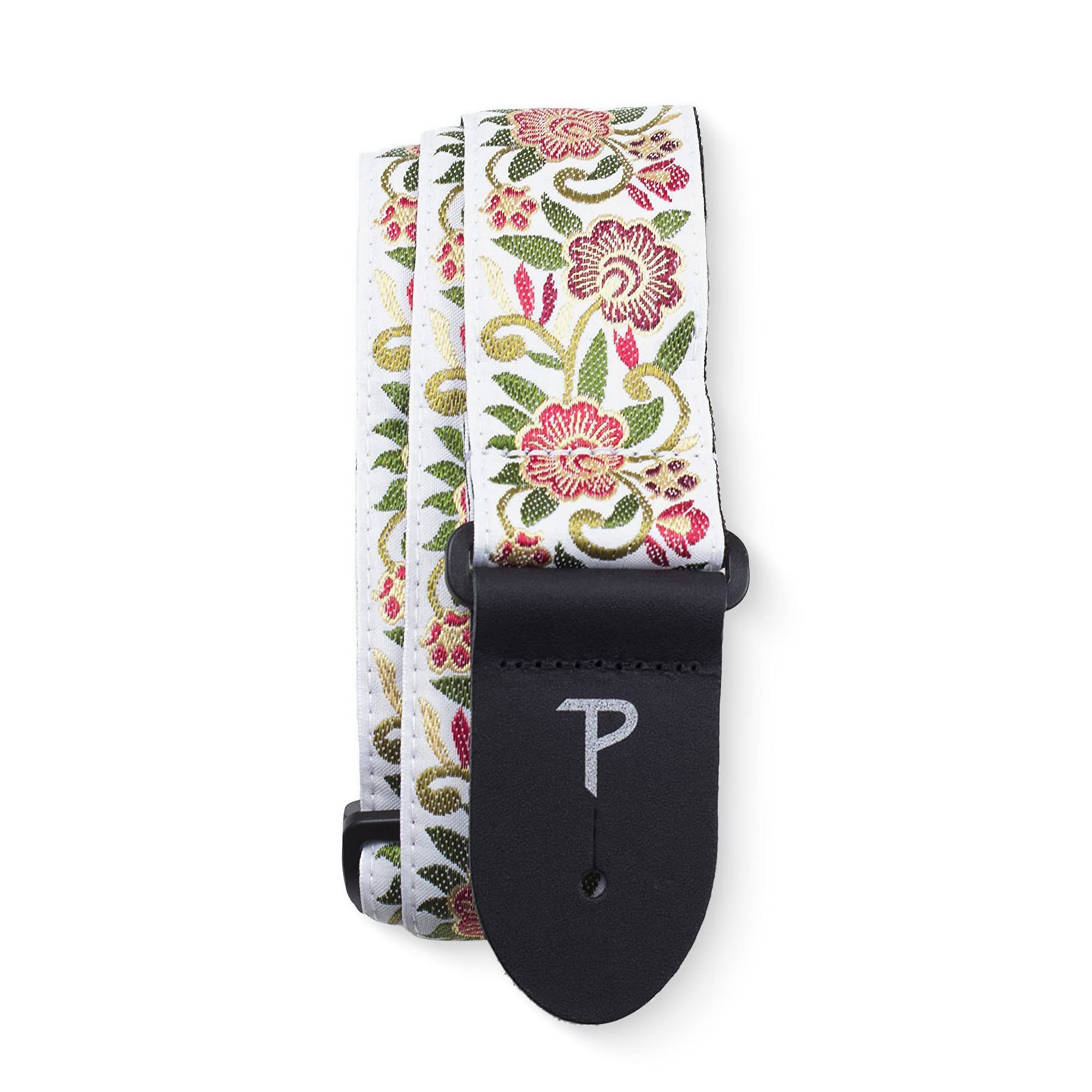 Perri’s Leathers Ltd. - Guitar Strap - Nylon - Jacquard - Regal Flower - Adjustable - For Acoustic/Bass/Electric Guitars - Made in Canada (TWS-7584)