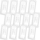 12 Pieces 1/3 Size Food Pan Lids Polycarbonate Universal Handled Notched Food Pan Lid Clear Dish Pan Covers with Handle for Restaurant Commercial Meal Container Storage
