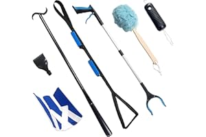 HOMYMUSY 7 PC Hip Kit,Hip Replacement Kit After Surgery-Sock Aid,Leg Lifter,Shoe Horn,Grabber,Bath Loofah-Hip Kit for Seniors Total Hip Replacement Prime After Surgery Gifts