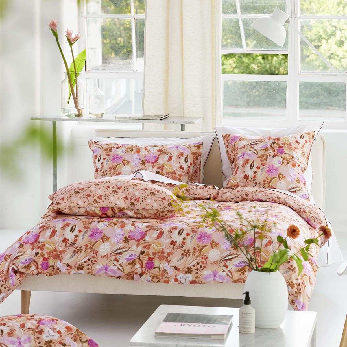 Printed Cotton Satin Duvet Cover, Giradon, 140 x 200 cm, Designers Guild
