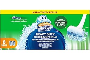 Scrubbing Bubbles Toilet Bowl Cleaning Brush Refills, Heavy Duty Cleaner, Disposable Pads, 8 Refill Brushes