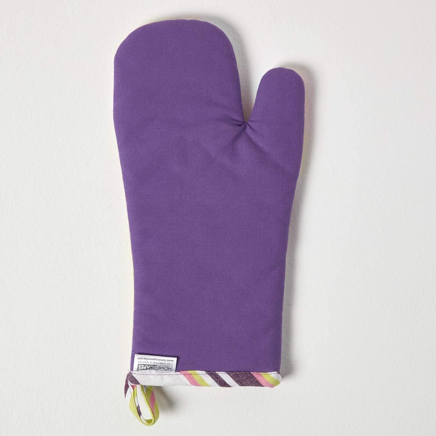 Pure Cotton Oven Glove Homescapes Fully Coordinated Washable Kitchen Linen Plain Purple 18 x 32