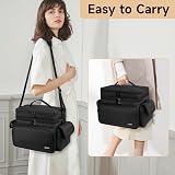 LEFOR Z Extra Large Sewing Box Double-Layer Organizer Bag Black view 6