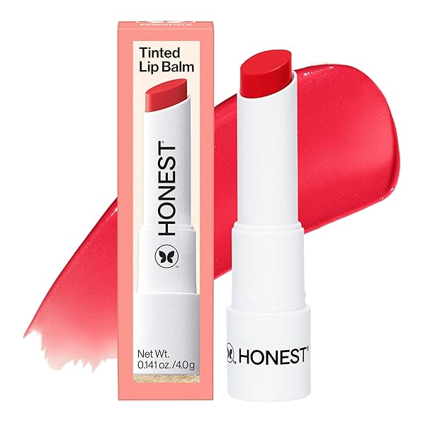 HONEST BEAUTY MOISTURIZING VEGAN TINTED LIP BALM | ANTIOXIDANT-RICH ACAI EXTRACTS + AVOCADO OIL | PARABEN FREE + CRUELTY FREE | BLOOD ORANGE