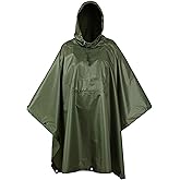 USGI Industries Military Style Poncho Multi Use Rip Stop Camouflage Rain Poncho