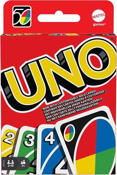 Mattel UNO Classic Card Game for Family Game Night 2-10 Players Ages 7+
