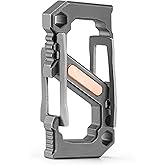 KeyUnity KU07 Titanium Carabiner Multitool Dual Sided Gates with Bottle Opener and Screwdriver 3 in 1 EDC Keychain Clip for Everyday Carry