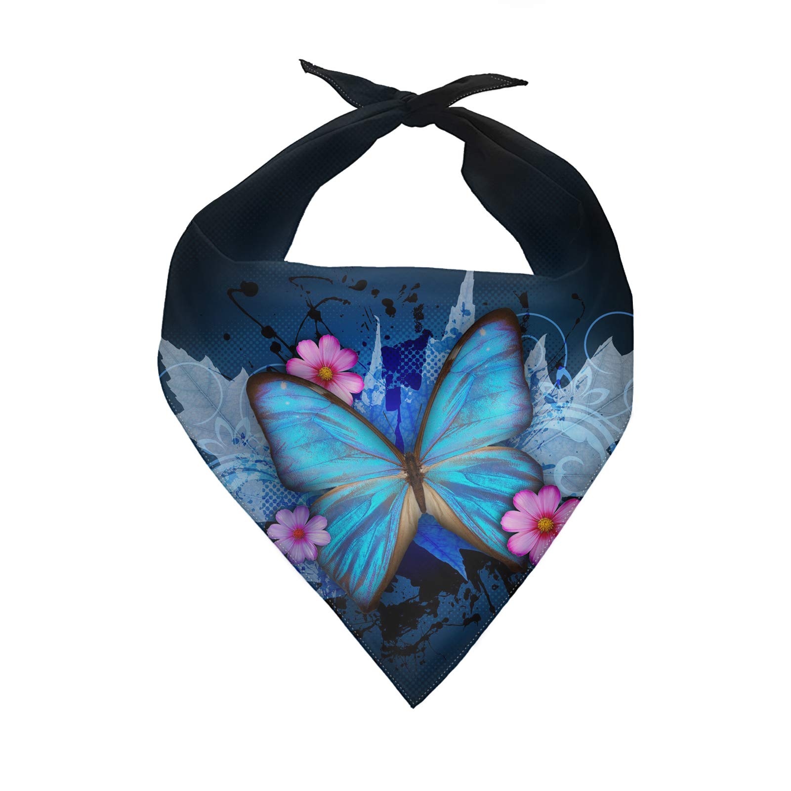 COEQINE Dog Bandanas Collar for Small Size Dogs,Blue Butterfly Print Scarves Daily Bibs,Triangle Handkerchief Washable Pets Scarf Bibs Kerchief — image 1