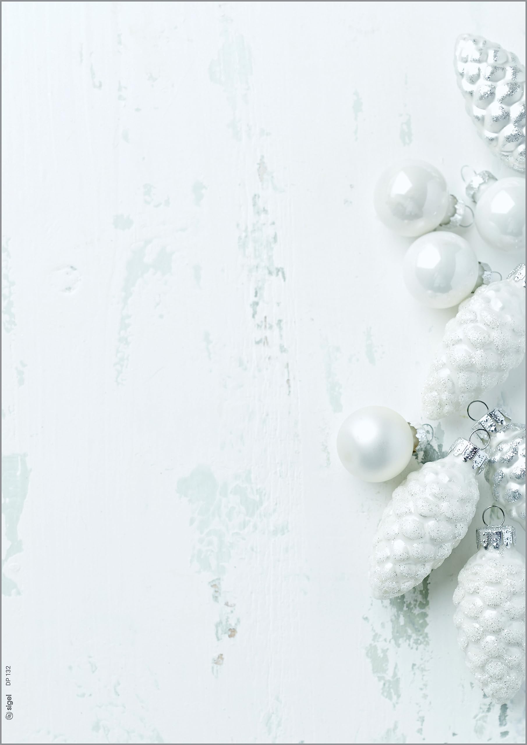 SIGEL DP132 Christmas writing paper, Christmas decorations, 21 x 29.7 cm, 90g / m², White and light gray, 100 sheets