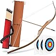 Kids Bow and Arrow Set, 32 Inch Archery Set Handmade Wooden Toy Bow and Arrow for Kids 6-8 8-12, 1 Bows 1 Quivers 10 Arrows 3 Targets & Storage Bag, Gifts for Youth Boys and Girls