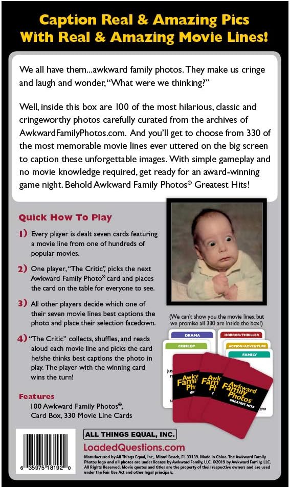 Awkward Family Photos Greatest Hits: The Ultimate Family Party Board Game - Match Movie Lines with Funny Photos - Image 3