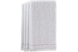 Creative Scents Cotton Fingertip Towel Set - 4 Pack - 11 x 18 Inches Decorative Extra-Absorbent and Soft Terry, Small White Hand Towels for Bathroom and Powder Room, Guest and Housewarming Gift