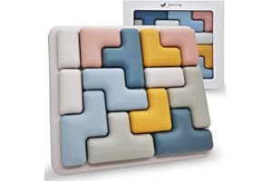 Jispring [100% Soft Silicone] Dementia Activities for Seniors, Tetris Puzzles with 20 Templates, Tile Matching Alzheimers Products for Elderly, Cognitive Memory Games for Adults, Anxiety Relief Gift