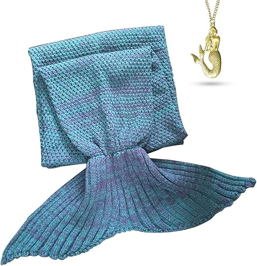 Amazon Com Aook Homemade X Large Mermaid Tail Blanket Crochet Warm Sofa Quilt Super Soft All Seasons Sleeping Blankets Handmade Mermaid Tail Blanket For Adults 77 X38 195cmx95cm Lake Blue Home Kitchen
