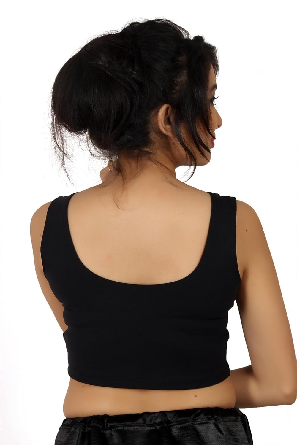 louis fashion women lycra solid blouse(agspl-3220-bl)