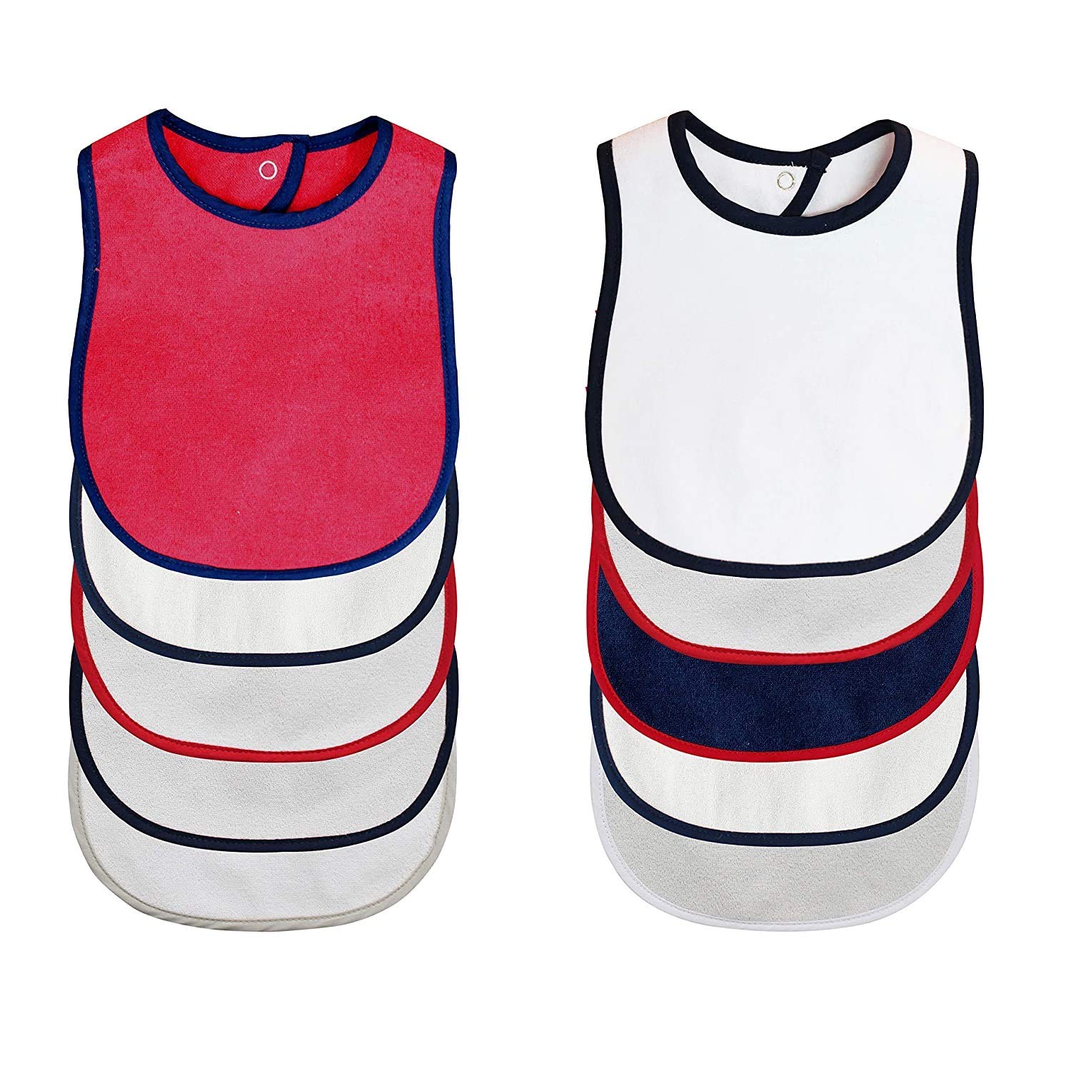 terry cloth bibs 10 pack