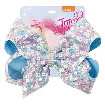 Amazon Com 7 Big Rainbow Sequin Hair Bows Child Rhinestone