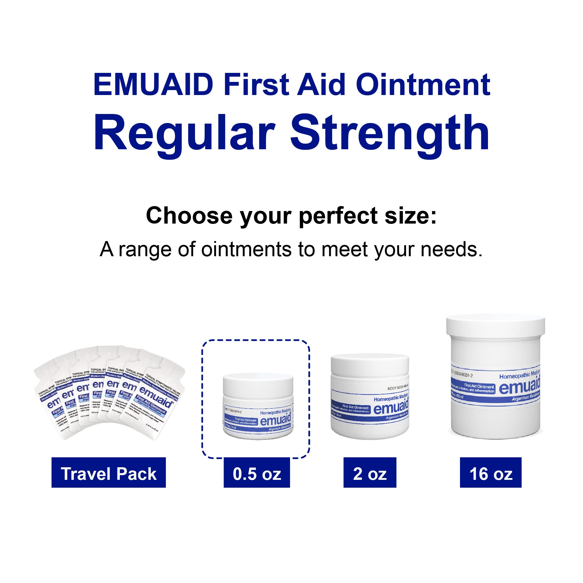 emuaid Ointment for Eczema and Psoriasis Relief, Reduces Itching, Pain, Swelling, Regular Strength Treatment for 100+ Skin Conditions, Steroid and Chemical-Free, Suitable for All Ages, 0.5oz