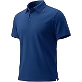 MAGNIVIT Mens Polo Shirts UPF 80+ UV Golf Shirts Moisture Wicking Short Sleeve Quick Dry 3 Button Casual Pique Jersey