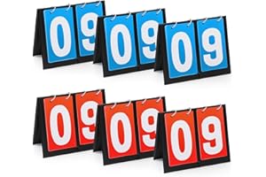 Hiboom Scoreboard Flipper 2 Digit Scoreboard Tennis Score Keeper Portable Tabletop Flip Football Score Board for Soccer Basketball Baseball Sports Games