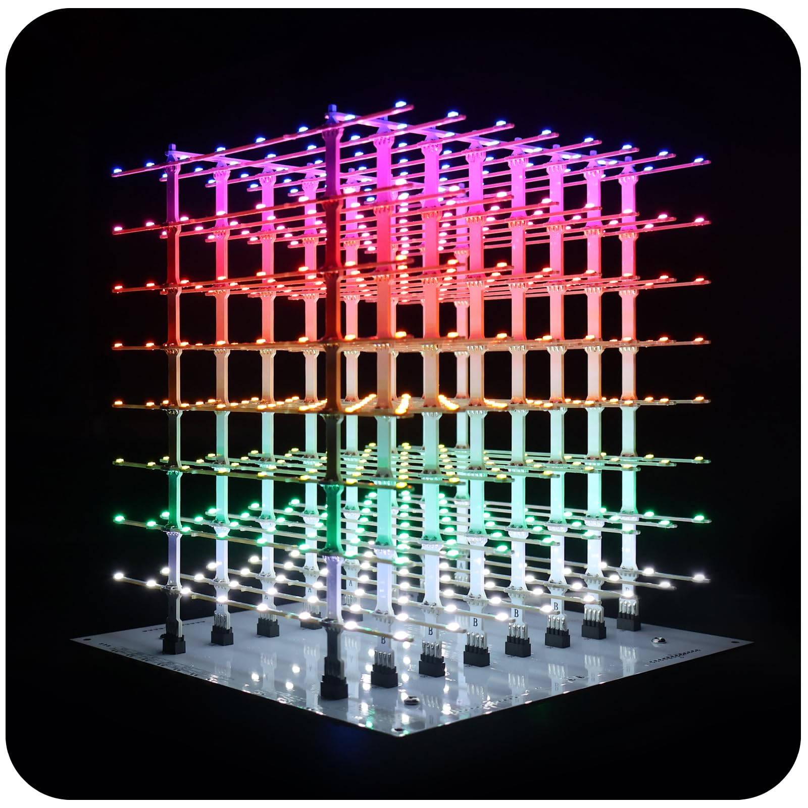 iCubeSmart 8x8x8 3D Led Cube Kit DIY Electronic Kits Teenagers Learning Soldering Project Kit with 3D Editing Software [3D8P-MULTI] — image 1