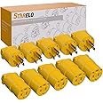 STARELO Electrical Replacement Plug & Connector Set Extension Cord Ends Yellow Shell 125V 15A 2Pole 3Wire NEMA 5-15P & 5-15R 