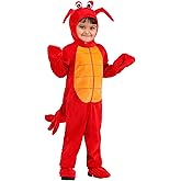 Toddler Rock Lobster Costume with Plush Bodysuit Headpiece Hand Covers and Foot Covers for Halloween Fun
