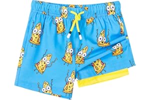 SURF CUZ Boys Swim Trunks with Boxer Brief Liner Toddler Boy Stretch Swimsuit Shorts Quick Dry Swimming Trunks Bathing Suit