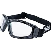 Global Vision Trip Motorcycle Goggles Black Frames with Clear Lenses