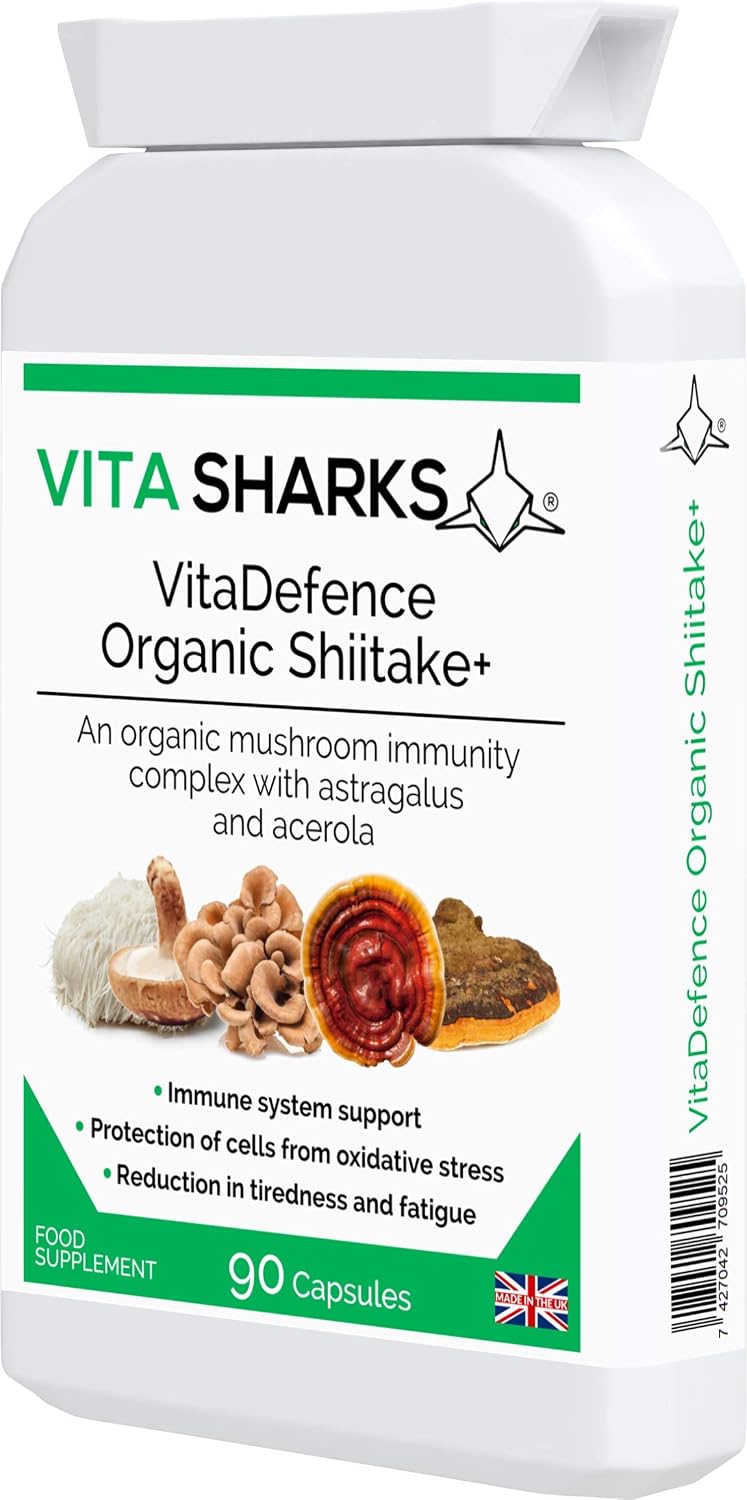 VitaDefence High Strength Vegan Mushroom+ Complex, 90 count (Pack of 1)