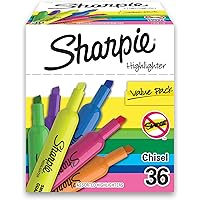 SHARPIE Tank Highlighters, Chisel Tip, Assorted Color Highlighters, Value Pack, 36 Count