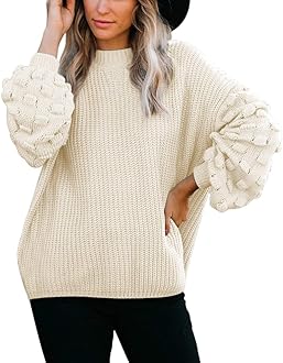 oversized puff sleeve sweater