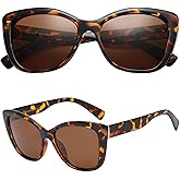 PolarSpex Polarized Cat Eye Sunglasses for Women – Oversized UV400 Celebrity Fashion Sun Glasses for Beach or Driving