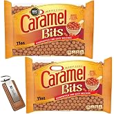 So-Krafts Candy Caramel Bits 11oz (Pack Of 2) - Bits For Candy Buffet - Caramal Bits Topping - Chewy Soft Candi Bits - Bites Unwrapped For Easy Melting (Al Khair Trademark Key Chain Included)