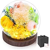 Preserved Flowers Eternal Roses in Glass Dome for Women Mom Wife Grandma, Unique Gifts for Christmas, Valentine's Day, Mother's Day, Birthday