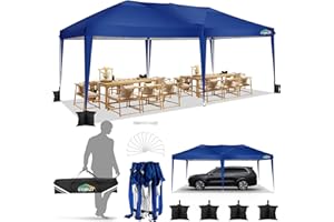 COBIZI Canopy 10x20 Pop Up Canopy Tent 10x20ft Waterproof Party Tent Ez Up Canopy Tents for Parties Wedding Outdoor Commercial Event Gazebo Portable Instant Tent for Flea Market Carport, Navy Blue