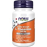 NOW Foods Supplements, L-Theanine 200 mg with Inositol, Stress Management*, 60 Veg Capsules