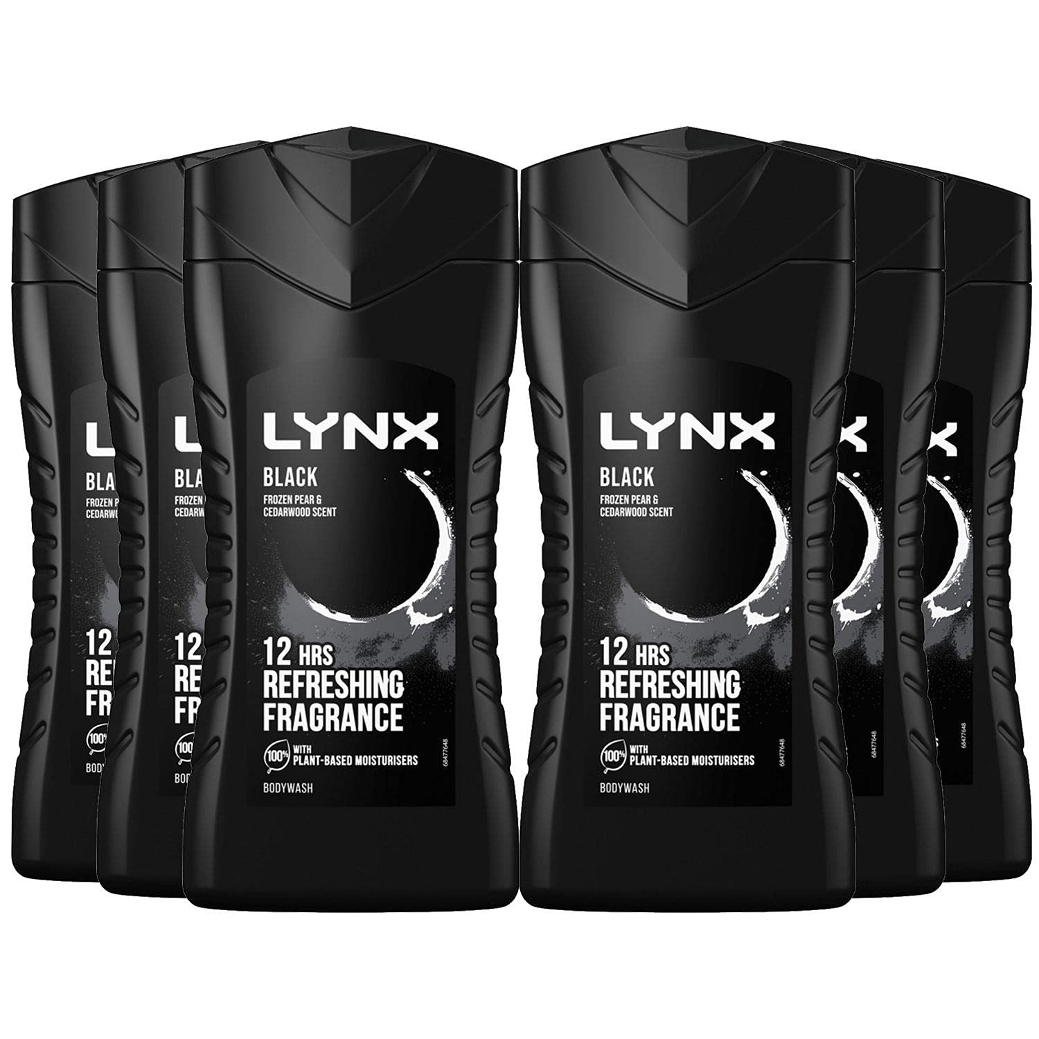 Lynx Black Shower Gel Body Wash (6 x 225ml)