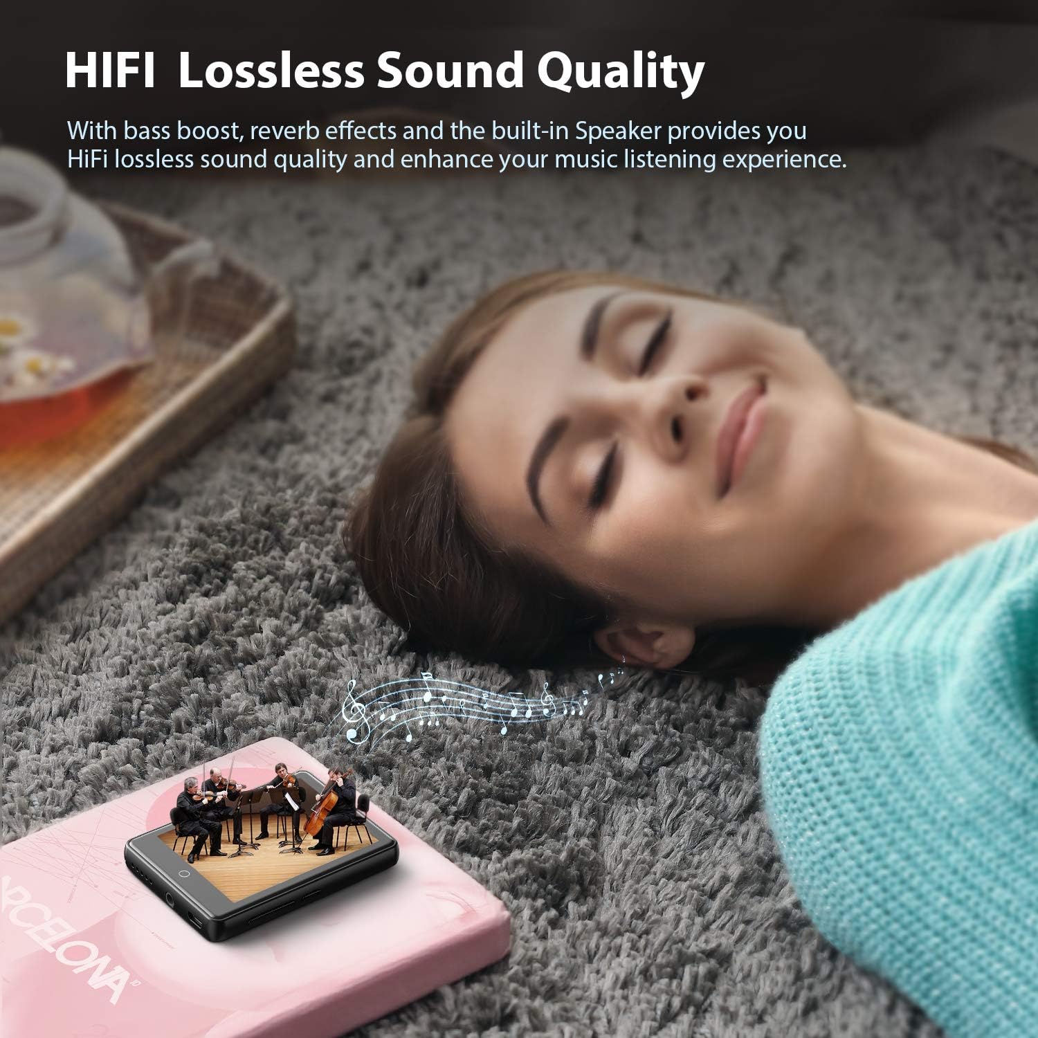 MP3 Player, 80GB MP3 MP4 Player with Bluetooth 5.1, 2.8'' Full Touch Screen Portable Bluetooth MP3 Player with Built-in Speaker, FM Radio, Recorder, HiFi Lossless Music Player, Support up to 128GB: Home Audio & Theater