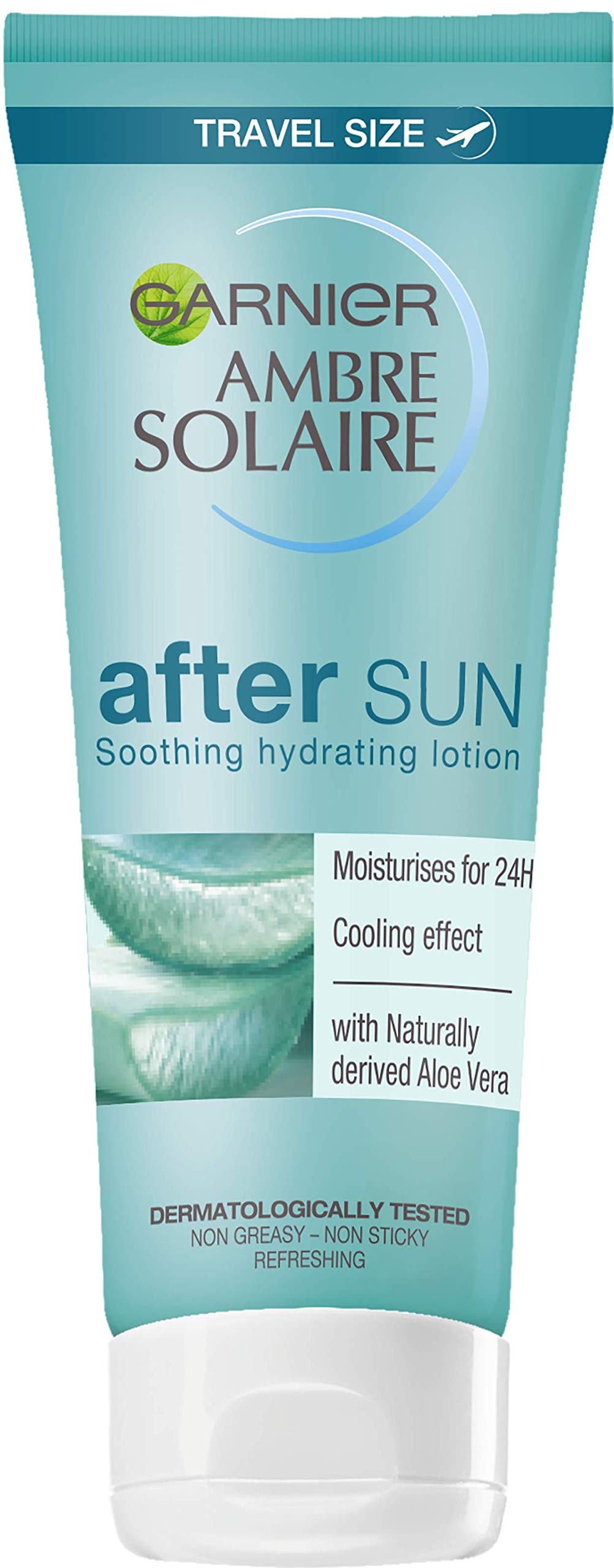 Garnier Ambre Solaire Travel After Sun Lotion, Soothing and Calming Aftersun Enriched With Aloe Vera, Handy Travel Size 100 ml