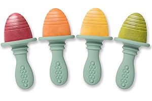 PrimaStella Silicone Petite Pops - Baby Popsicle Mold - BPA Free - Dishwasher Safe - 4 Months+ (Sage Green Teether Pops)