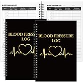 gisgfim 2 Pcs A5 Blood Pressure Log Book Spiral Bound Blood Pressure Log Blood Pressure Book for Daily Recording and Monitoring of Blood Pressure, Heart Rate and Medication at Home 100 Pages/Pad