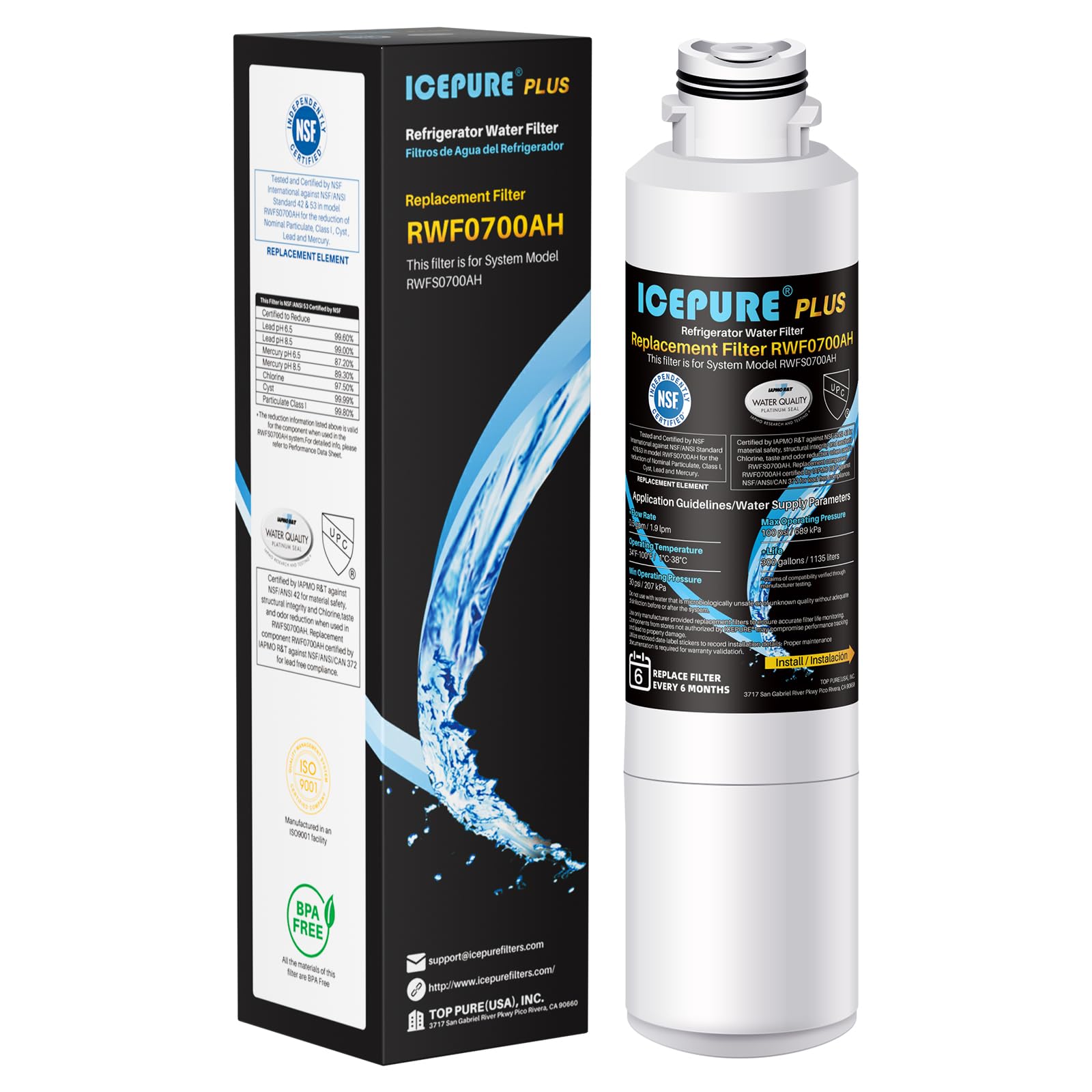 Neues Jahr Förderung Icepure RFC0700A K¨¹hlschrank Wasserfilter Kompatibel mit Samsung D29- 0020A, D29-0020B