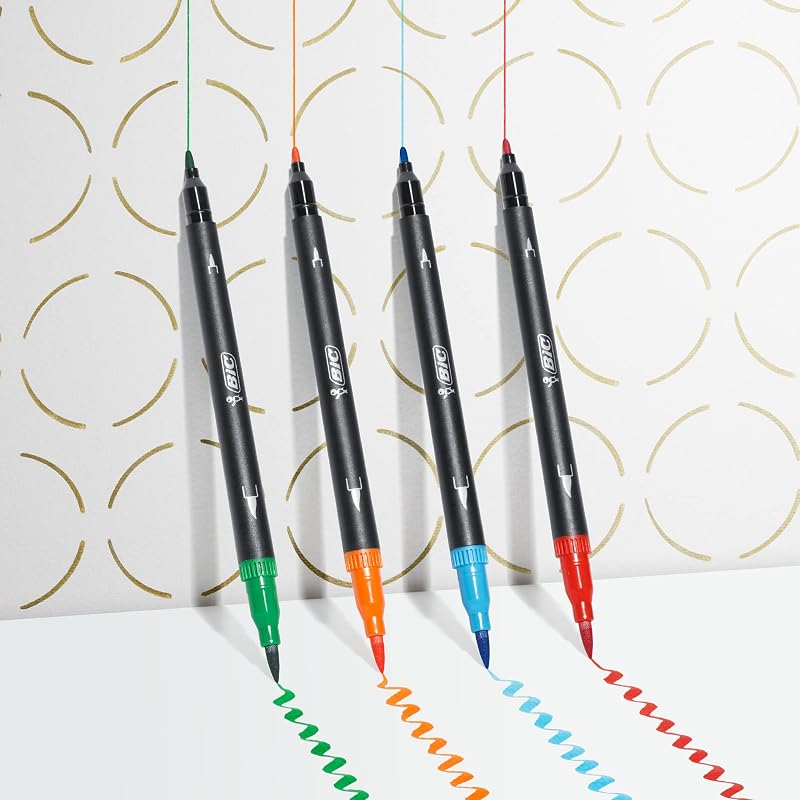 Kit Multicolore avec Rubans Correcteurs Mini Pocket Mouse, Stylos-bille Cristal Multicolour, Surligneurs Highlighter Grip et Feutres Intensity Dual Tip - Couleurs assorties, Pack de 23