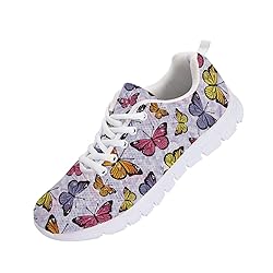 Wanyint Colorful Butterfly Print Women Sneakers