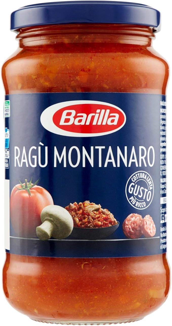 Barilla Sugo Ragu Montanaro Salsa Pronta Al Pomodoro Con Salsiccia E Funghi 400g Amazon It Alimentari E Cura Della Casa