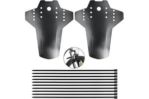 MAYMII·HOME 2PCS Mountain Bike Fender MTB Mud Guard, Adjustable Carbon Fiber Bicycle Mudguard Front + Rear Fender Set Compatible with 26"/27.5"/29" Waterproof Mountain Bike Mud Guards, Easy to Install