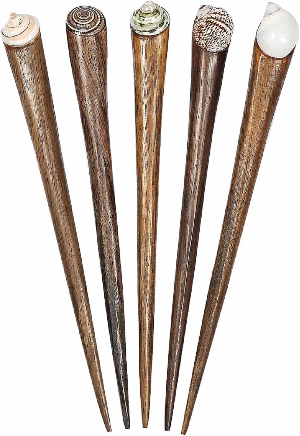 Wooden Hair Stick Pin with Shell - 1 Item